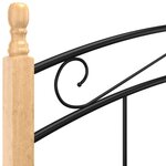 vidaXL Cadre de lit sans matelas noir métal bois chêne 120x200 cm