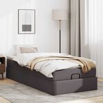 VidaXL Cadre de lit ottoman avec matelas gris 90x190 cm similicuir