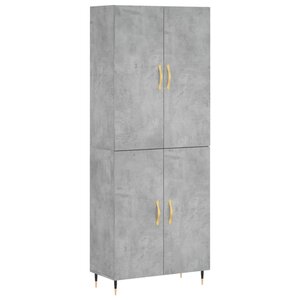 vidaXL Buffet haut Gris béton 69 5x34x180 cm Bois d'ingénierie