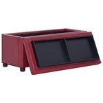 vidaXL Pouf de rangement 87 5 cm Rouge bordeaux Similicuir