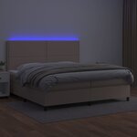 vidaXL Sommier à lattes de lit avec matelas LED Cappuccino 200x200 cm