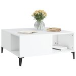 vidaXL Table basse blanc 80x80x36 5 cm bois d'ingénierie