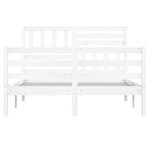 vidaXL Cadre de lit Blanc Bois massif 160x200 cm