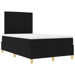 vidaXL Lit à sommier tapissier avec matelas noir 120x200 cm en tissu