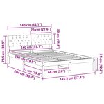 vidaXL Cadre de lit Marron et taupe 140 x 190 cm Bois massif en pin