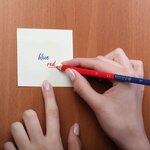 Etui 12 Crayons de couleur TWIN  bleu / rouge  triangulaire KORES