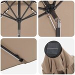 vidaXL Parasol de jardin avec lampes LED 300 x 300 cm Polyester Taupe