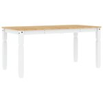 vidaXL Table à manger Corona blanc 160x80x75 cm bois massif de pin
