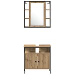 vidaXL Set de meubles de salle de bain 4 pièces en bois d'ingénierie chêne