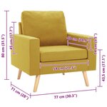 vidaXL Fauteuil jaune tissu