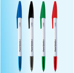 Paper mate 045 - 8 stylos bille avec capuchon - noir  bleu  rouge  vert - pointe moyenne 1.0mm - en sachet