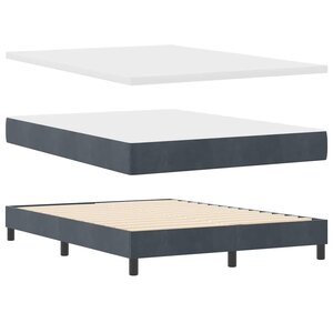 vidaXL Lit à ressorts avec matelas Gris foncé 140 x 190 cm Velours