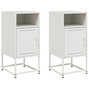 vidaXL Tables de chevet 2 Pièces blanc 36x39x78 cm acier