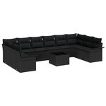 vidaXL Ensemble de canapé de jardin 11 Pièces Beige Poly rotin