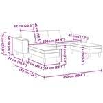 vidaXL Sofa en tissu Rouge orange 208 cm Tissu en velours côtelé