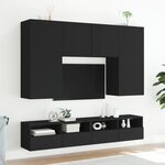 vidaXL Meuble TV mural noir 100x30x30 cm bois d'ingénierie