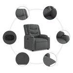 vidaXL Fauteuil inclinable Gris foncé Tissu