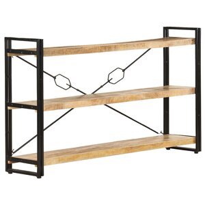 vidaXL Bibliothèque à 3 niveaux 140x30x80 cm Bois de manguier massif