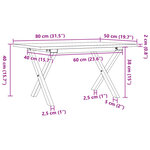 vidaXL Table basse cadre en X 80x50x40 cm bois de pin massif et acier