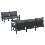 vidaXL Ensemble de canapé de jardin avec coussin avec oreiller 6 Pièces Anthracite