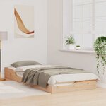 vidaXL Cadre de lit surélevé Marron 100 x 220 cm Bois massif en pin