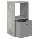 vidaXL Table de chevet avec tiroir 2 Pièces Gris béton 35 x 32 x 68 5 cm