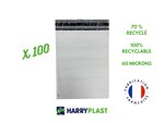 100 Enveloppes plastique aller retour 60 microns - 400×520mm