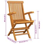 vidaXL Chaises de jardin avec coussins crème lot de 6 Bois teck massif