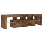 vidaXL Meuble TV avec lumières LED Chêne fumé 140x36 5x40 cm
