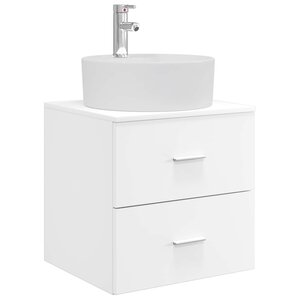 vidaXL Vanité de lavabo mural Blanc 49 5 x 44 5 x 65 cm