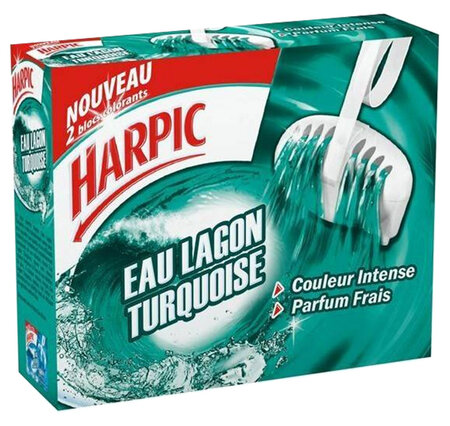 Harpic Bloc Cuvette Eau Lagon Turquoise (lot de 8 blocs)
