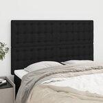 vidaXL Têtes de lit 4 Pièces Noir 72x5x78/88 cm Tissu