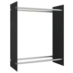 vidaXL Portant de bois de chauffage Noir 80x35x100 cm Verre trempé