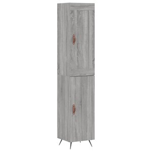 vidaXL Buffet haut Sonoma gris 34 5x34x180 cm Bois d'ingénierie