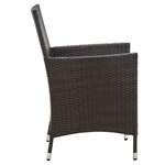 vidaXL Chaises de jardin avec coussins lot de 4 Résine tressée Marron