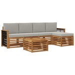 vidaXL Ensemble de canapés d'extérieur 6 Pièces Naturel et gris clair