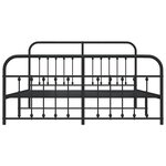 vidaXL Cadre de lit métal sans matelas avec pied de lit noir 183x213cm