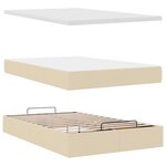 vidaXL Lit ottoman avec matelas et LED crème 120x190 cm tissu