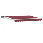 vidaXL Store rétractable manuel avec LEDs Bourgogne et Blanc 3 x 2 5 m