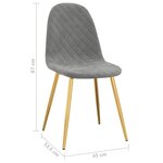 vidaXL Chaises à manger lot de 4 Gris clair Velours