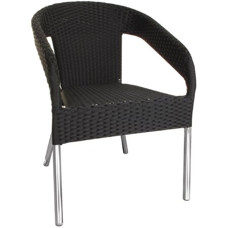 Fauteuils bistro en rotin bolero - lot de 4 -  - aluminium/rotin