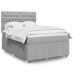 vidaXL Sommier à lattes de lit avec matelas Gris clair 140x200cm Tissu