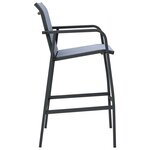 vidaXL Chaises de bar de jardin lot de 2 Gris Txtilène