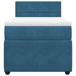 vidaXL Sommier à lattes de lit avec matelas bleu 90x190 cm velours
