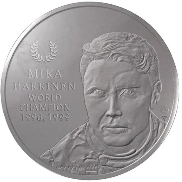 Monnaie MIKA HÄKKINEN Motorsport Legends 1 Oz Argent 2$ Solomon Islands 2026 (PRÉCOMMANDE)