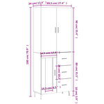 vidaXL Buffet haut Chêne marron 69 5x34x180 cm Bois d'ingénierie