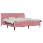 vidaXL Cadre de lit avec matelas Rose 200 x 200 cm Velours