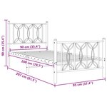 vidaXL Cadre de lit métal sans matelas avec pied de lit blanc 90x200cm