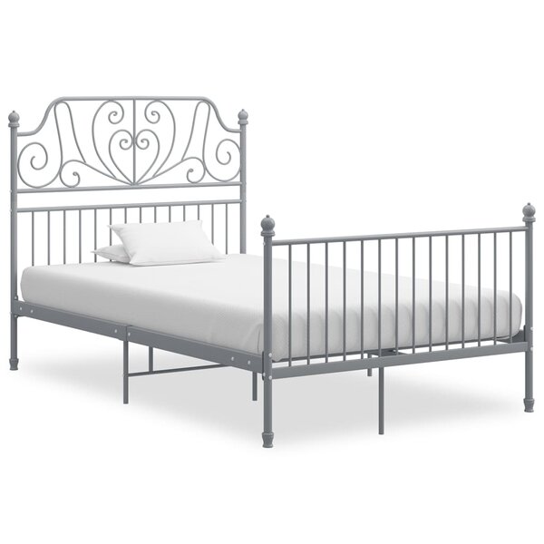 vidaXL Cadre de lit sans matelas gris métal 120x200 cm