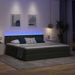 vidaXL Lit avec rangement et LED Gris foncé 200 x 200 cm Polyester